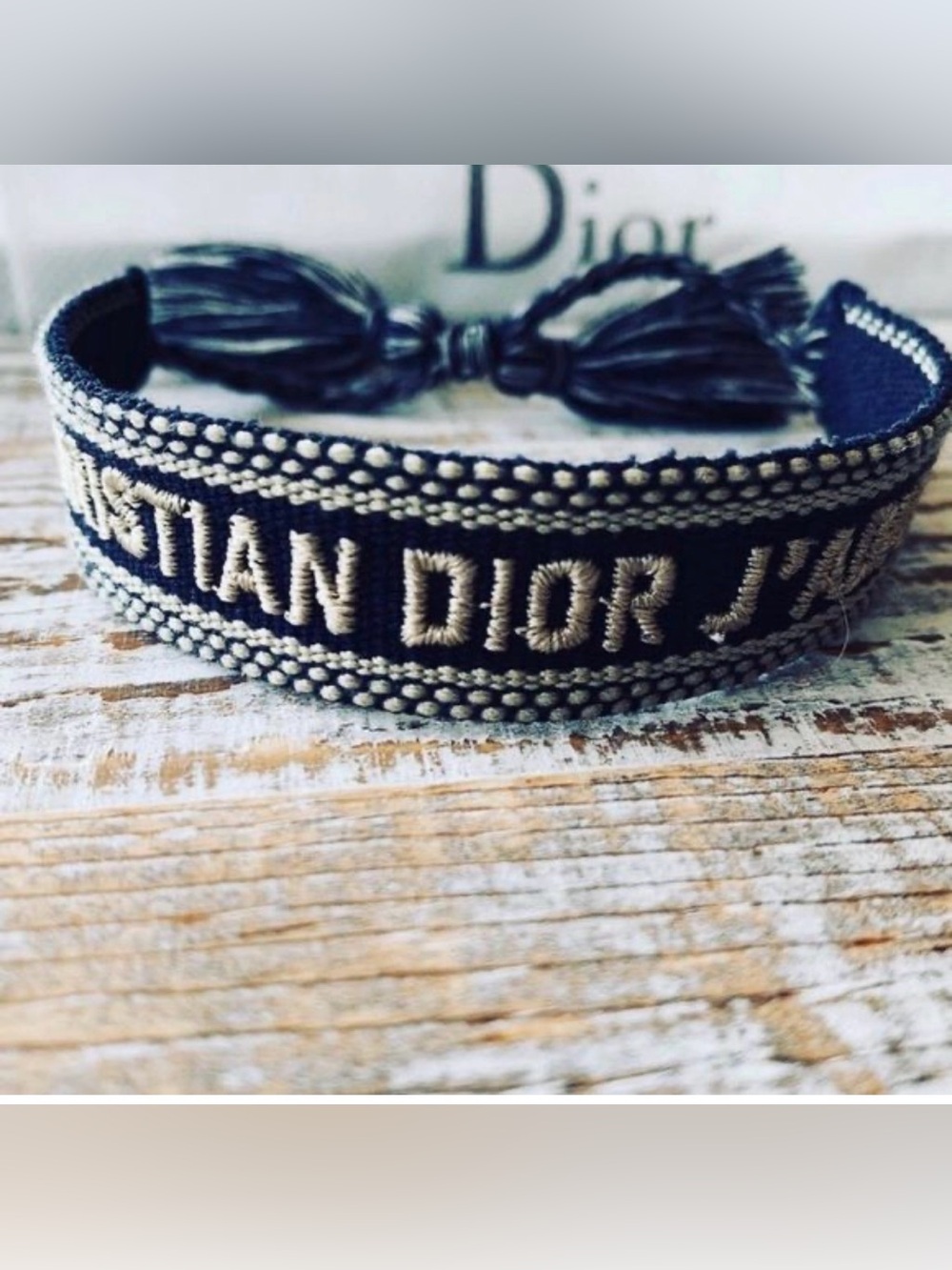 Dior Black and White embellished sparkly Logo Bracelet - Picture 2 of 14